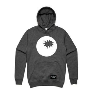 hoodie charcoal - bomb on hood -blackhead-clothing