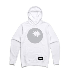 hoodie white - bomb on hood - blackhead-clothing