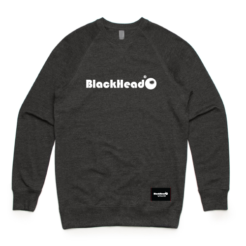 Charcoal crew sweatshirt - crew sweat logo Blackhead