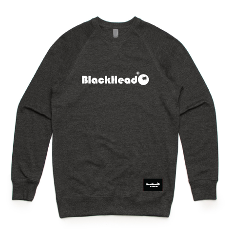 Charcoal crew sweatshirt - crew sweat logo Blackhead