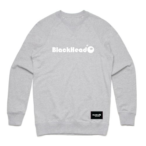 grey marle crew sweatshirt - crew sweat logo Blackhead