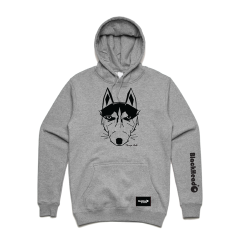 hoodie grey - wolf - blackhead-clothing